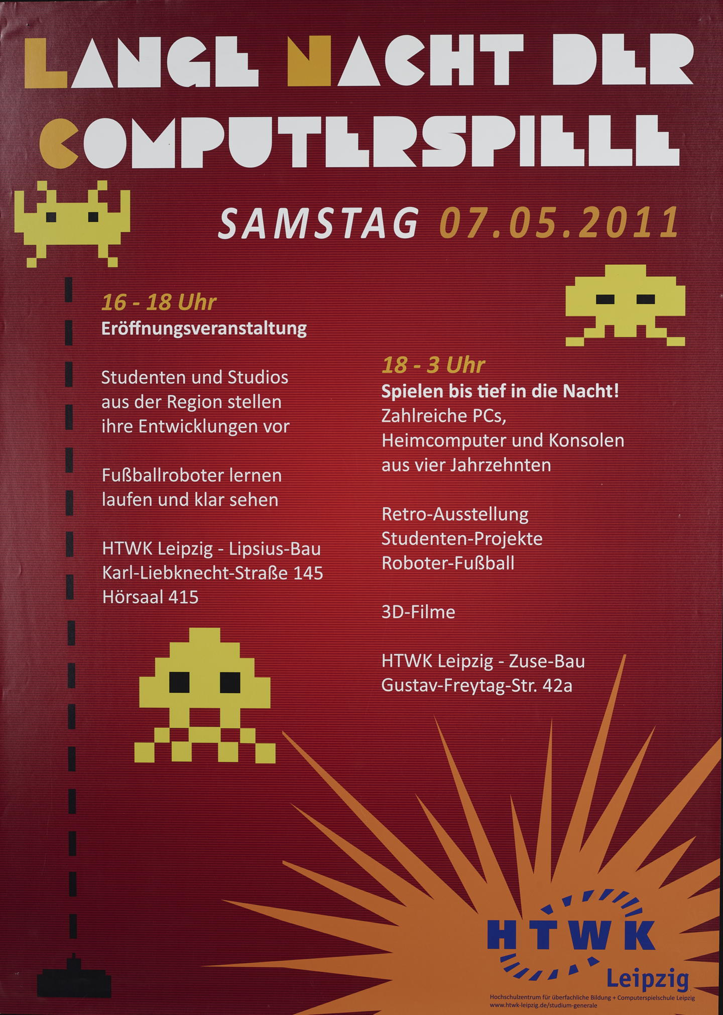 Plakat der Leipziger Computerspielenacht 2011